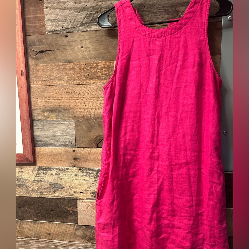 Jcrew pink linen dress